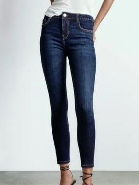 Zara Dark Blue Ankle Skinny Jeans - Women